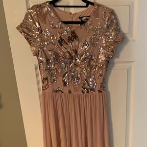 Betsy & Adam beautified sparkle long dress